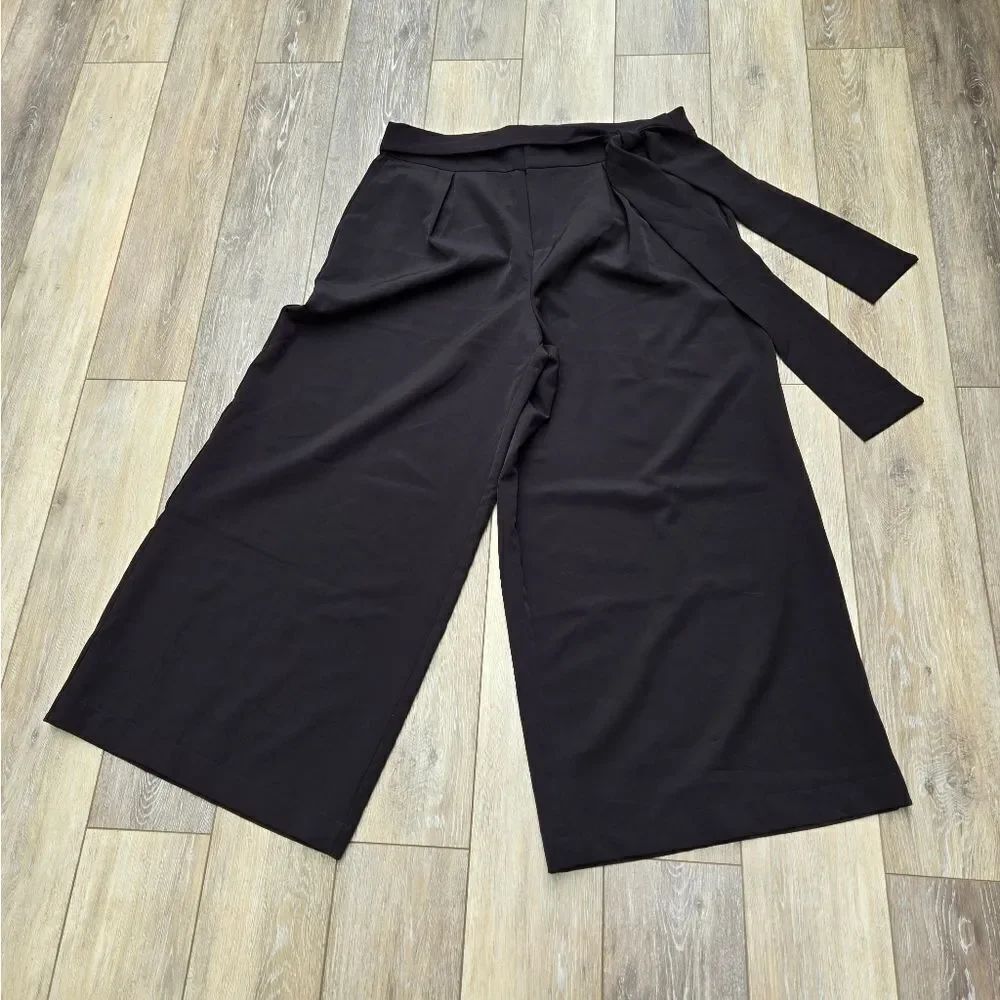 Eloquii Super Wide Leg Dress pants Tie At Waist. Very High Waist Size Womens 14